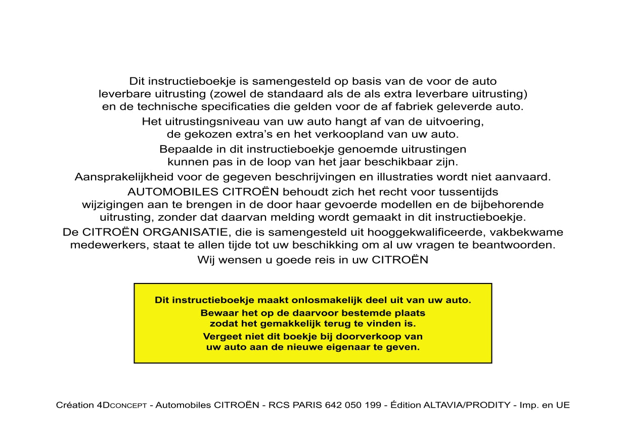 2006 Citroën Jumper Owner's Manual | Dutch