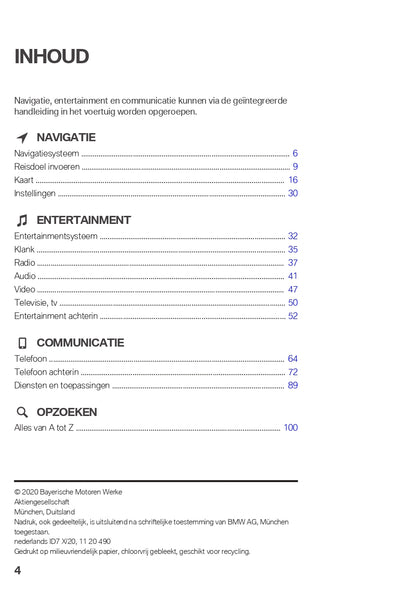 2021-2023 BMW iX3 Infotainment Manual | Dutch