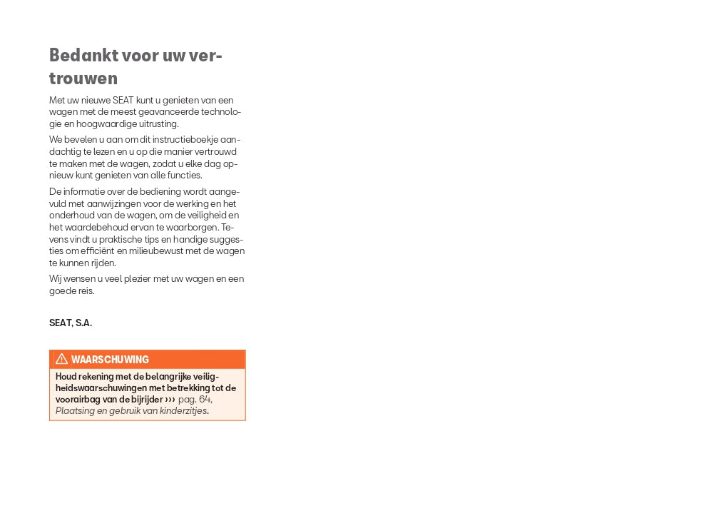 2023 Seat Leon Owner's Manual | Dutch