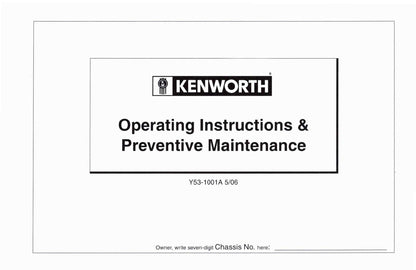 2004-2010 Kenworth W900/T600/T660/T800/C500 Bedienungsanleitung | Englisch