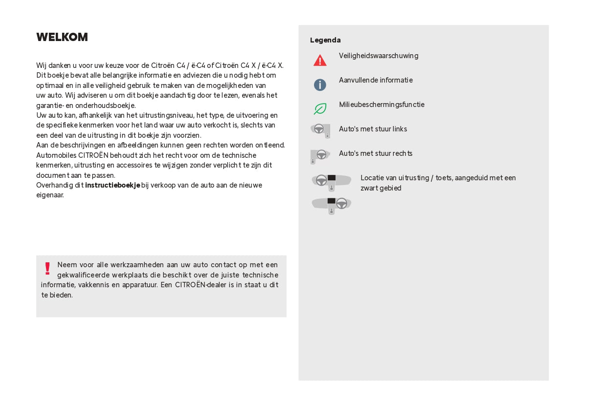 2024 Citroën C4/ë-C4 C4 X/ë-C4 X Gebruikershandleiding | Nederlands