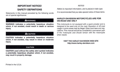 2003 Harley-Davidson VRSCA Owner's Manual | English