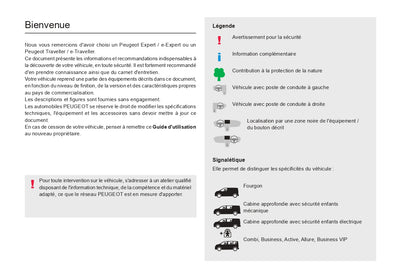 2024 Peugeot Expert/e-Expert/Traveller/e-Traveller Manuel du propriétaire | Français