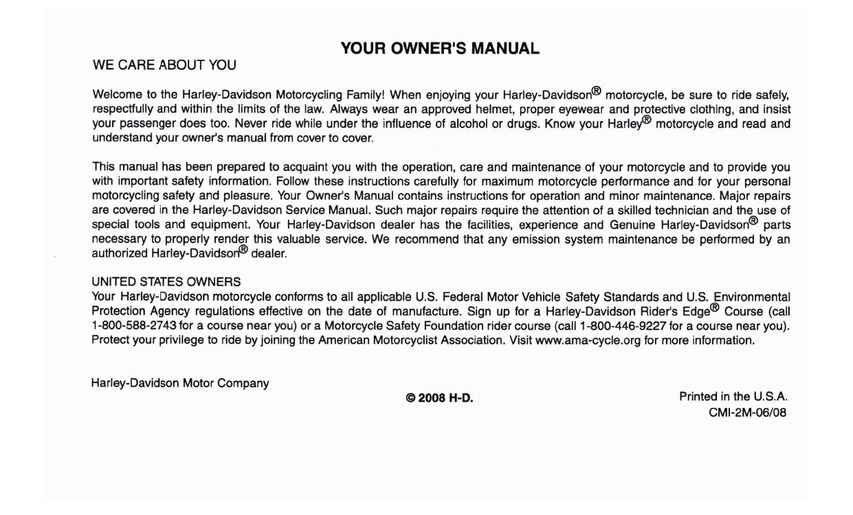 2009 Harley-Davidson FXSTSSE3 Owner's Manual | English