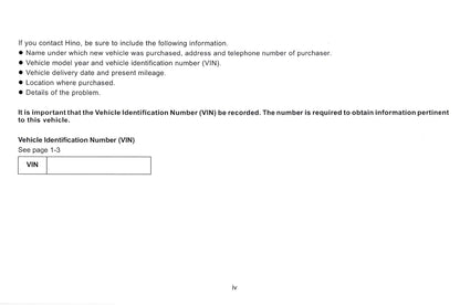 2010 Hino 145/165/185/238/258/268/308/338/358 Owner's Manual | English