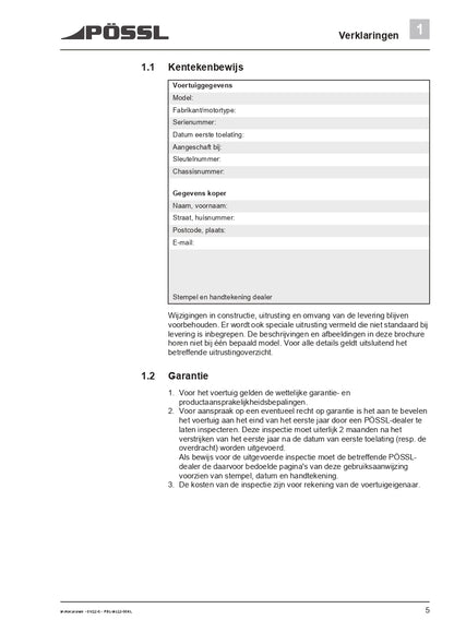 2019-2022 Pössl 2WIN Plus Bedienungsanleitung | Niederländisch