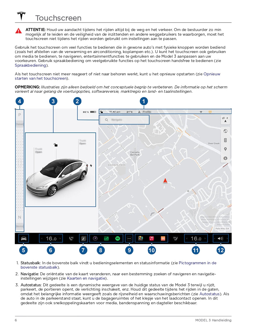 2024 Tesla Model 3 Bedienungsanleitung | Niederländisch