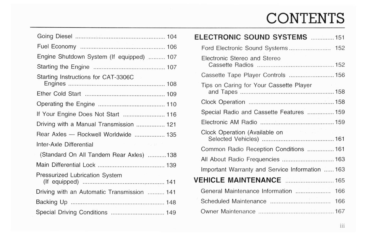 1996 Ford L-Series Owner's Manual | English