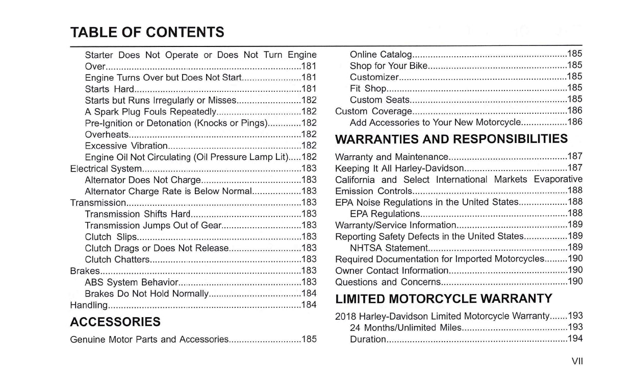 2018 Harley-Davidson FLTRXSE  Owner's Manual | English