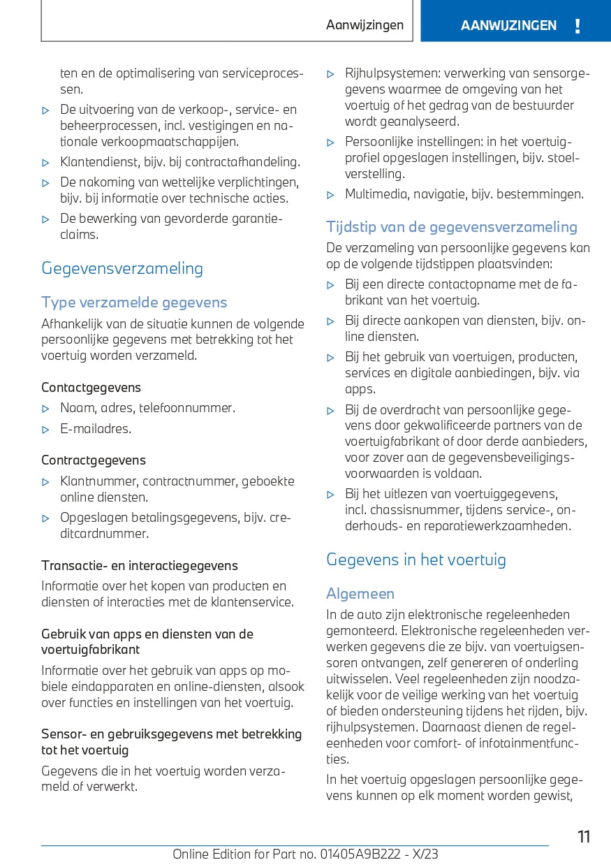 2023-2024 BMW M3 Touring Owner's Manual | Dutch