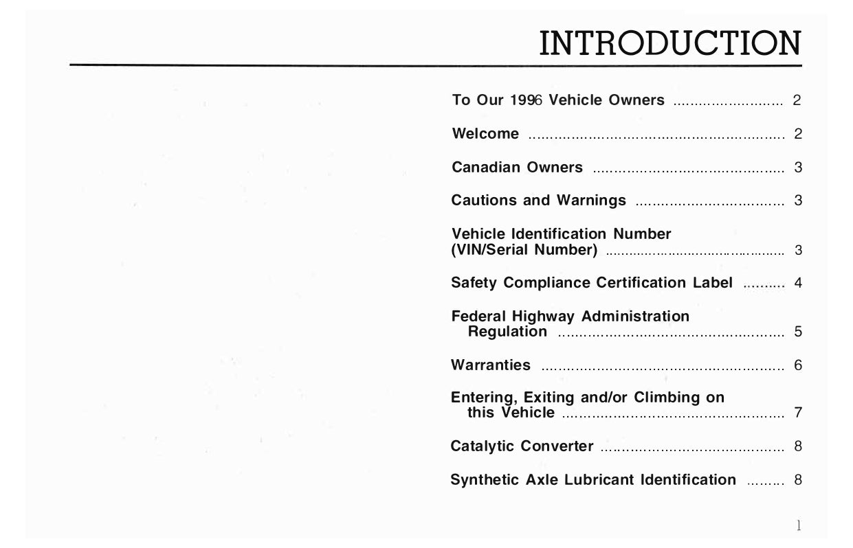 1996 Ford L-Series Gebruikershandleiding | Engels