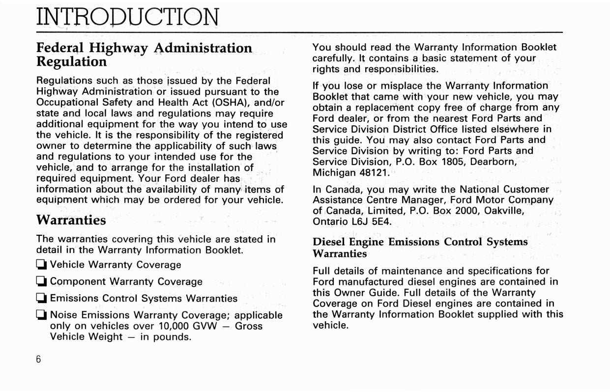 1993 Ford L-Series Owner's Manual | English