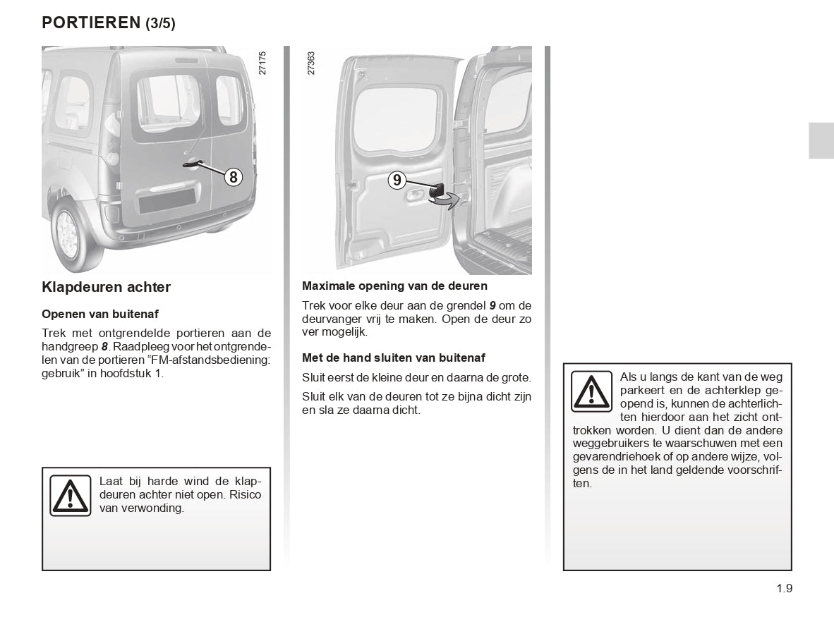 2018-2020 Renault Kangoo Bedienungsanleitung | Niederländisch