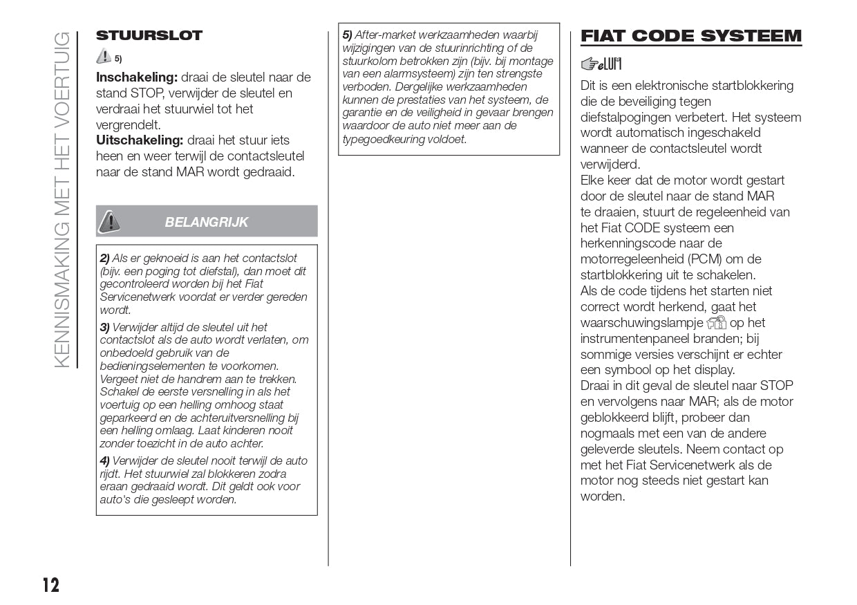 2018-2020 Fiat 500/500C Owner's Manual | Dutch