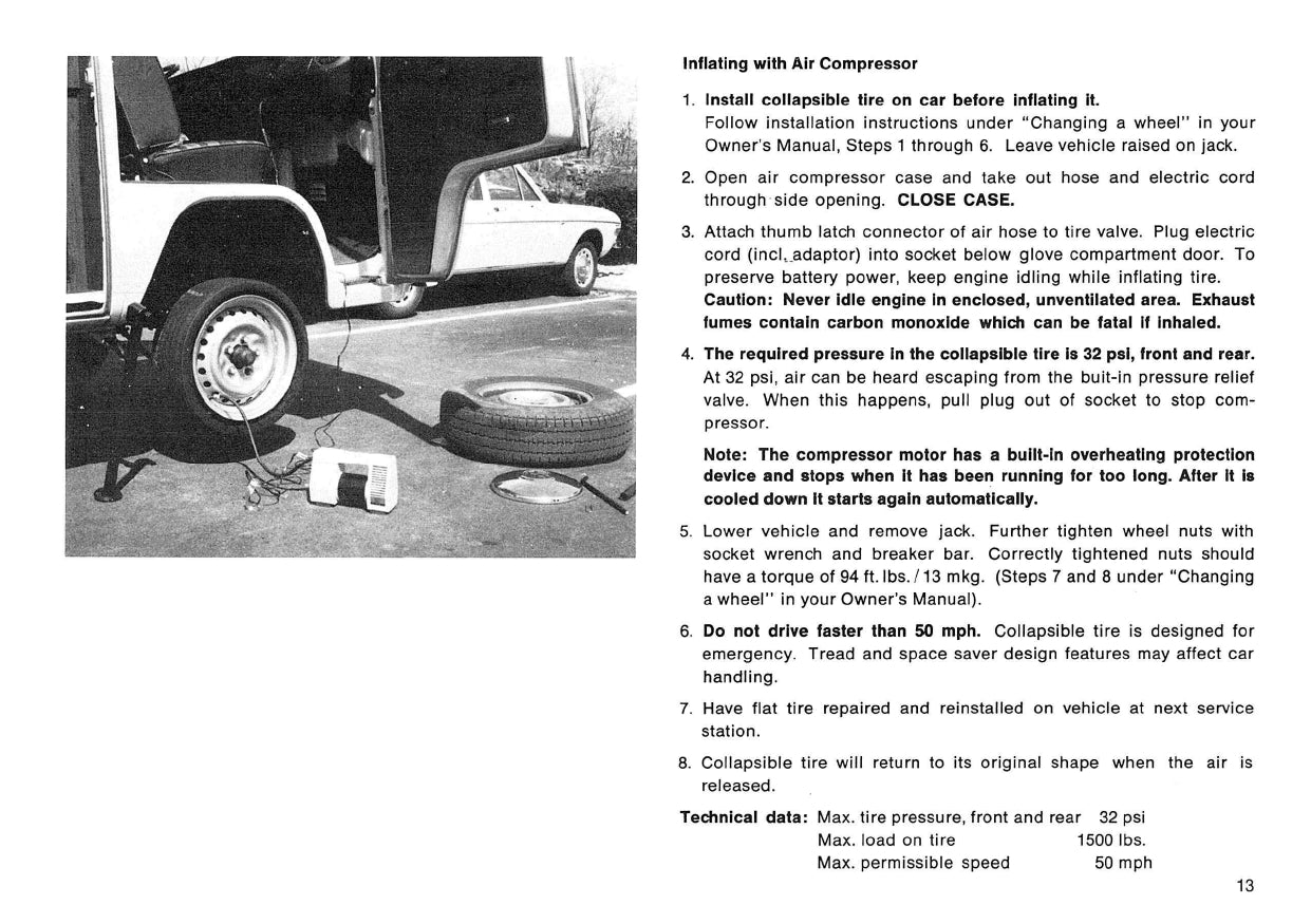 1975 Volkswagen Campmobile Owner's Manual | English