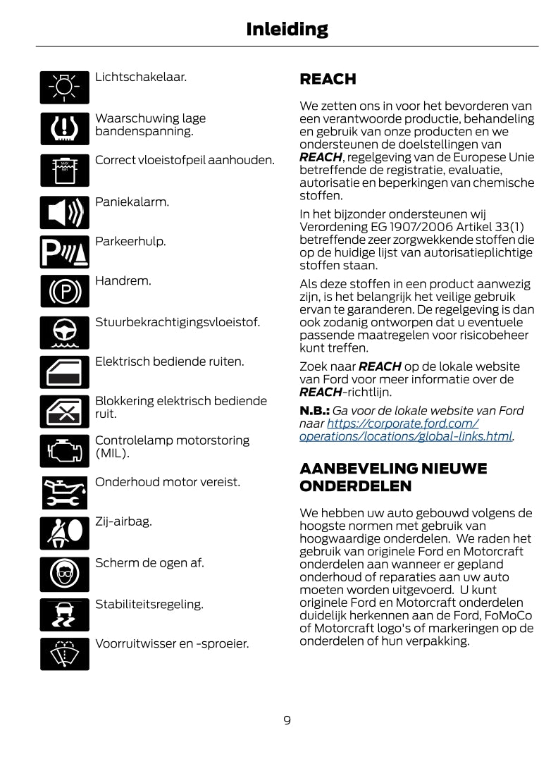 2021-2023 Ford Tourneo Courier/Transit Courier Owner's Manual | Dutch