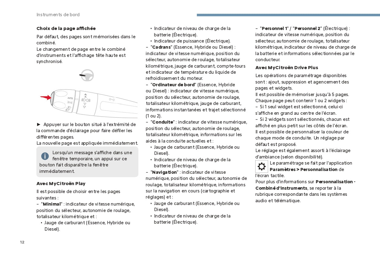 2024 Citroën C4/ë-C4 C4 X/ë-C4 X Bedienungsanleitung | Französisch