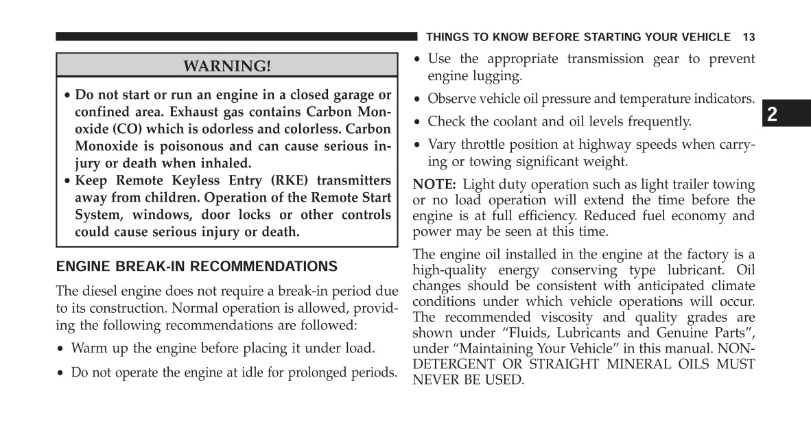 2014 Dodge Ram Truck Diesel Supplement Manuel du propriétaire | Anglais