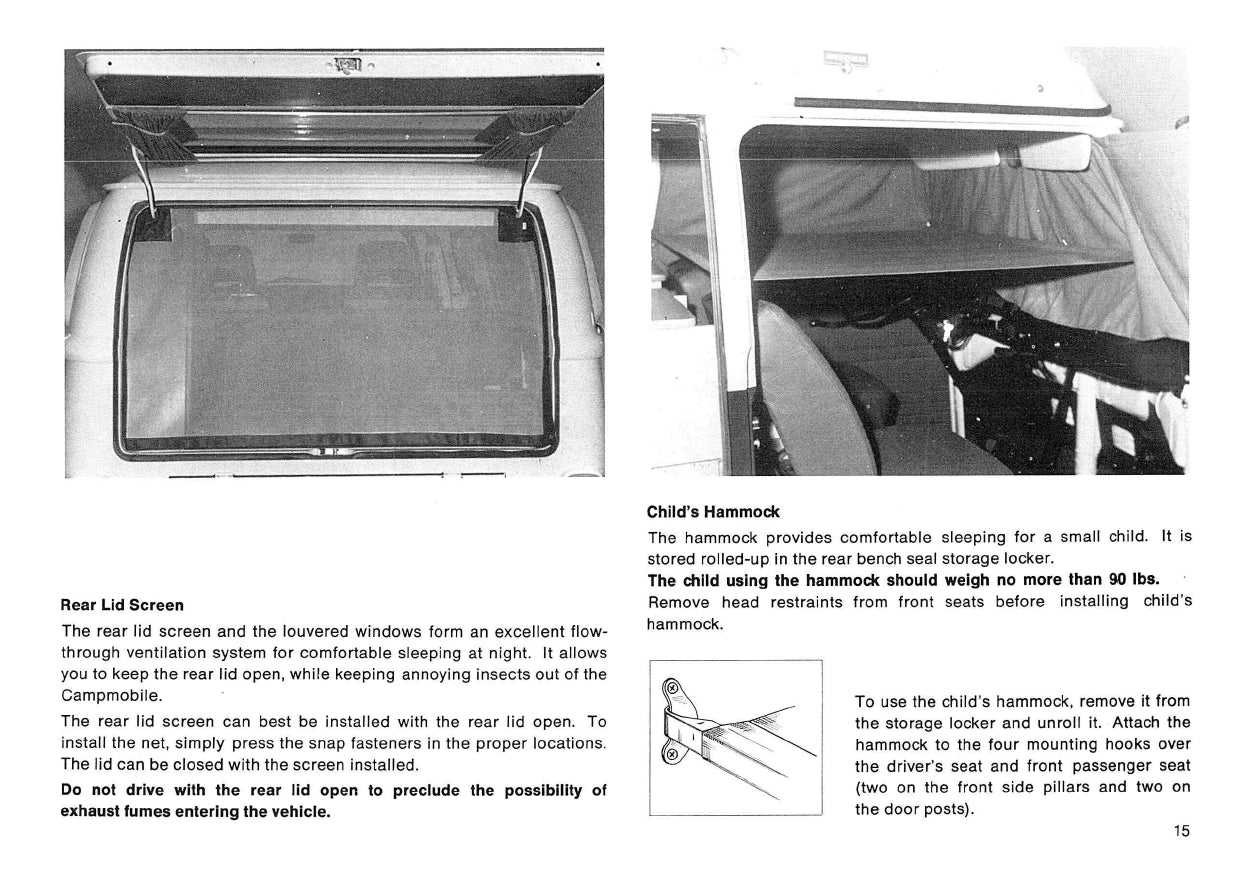 1978 Volkswagen Campmobile Bedienungsanleitung | Englisch