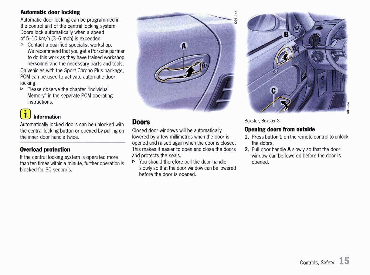 2011 Porsche Boxster/Boxster S/Boxster Spyder Owner's Manual | English