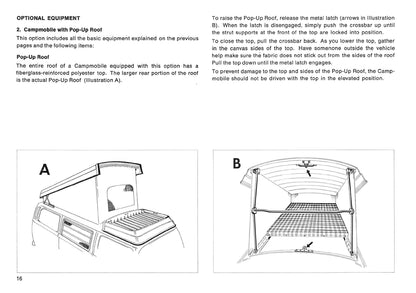 1975 Volkswagen Campmobile Owner's Manual | English