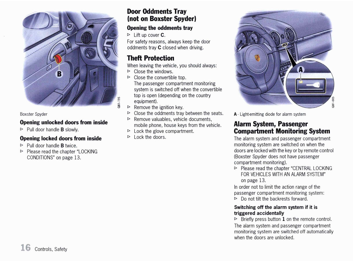 2011 Porsche Boxster/Boxster S/Boxster Spyder Owner's Manual | English