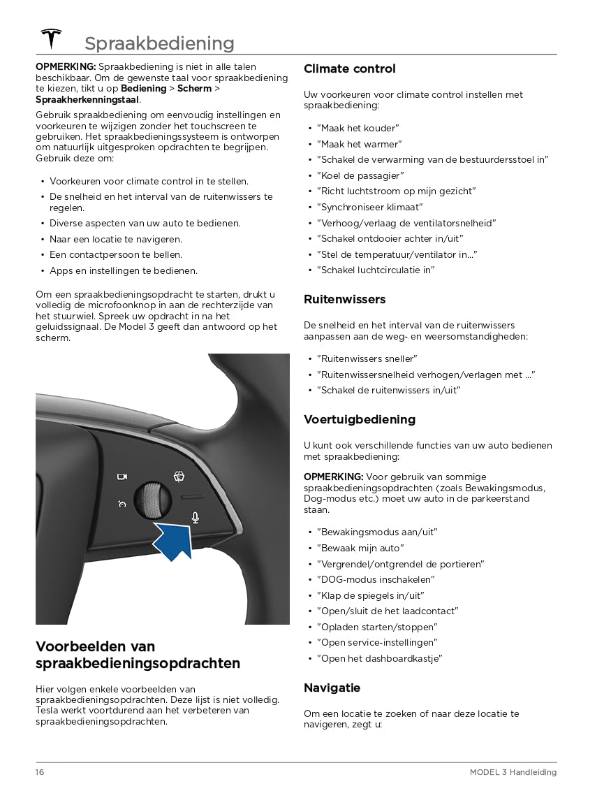 2024 Tesla Model 3 Owner's Manual | Dutch