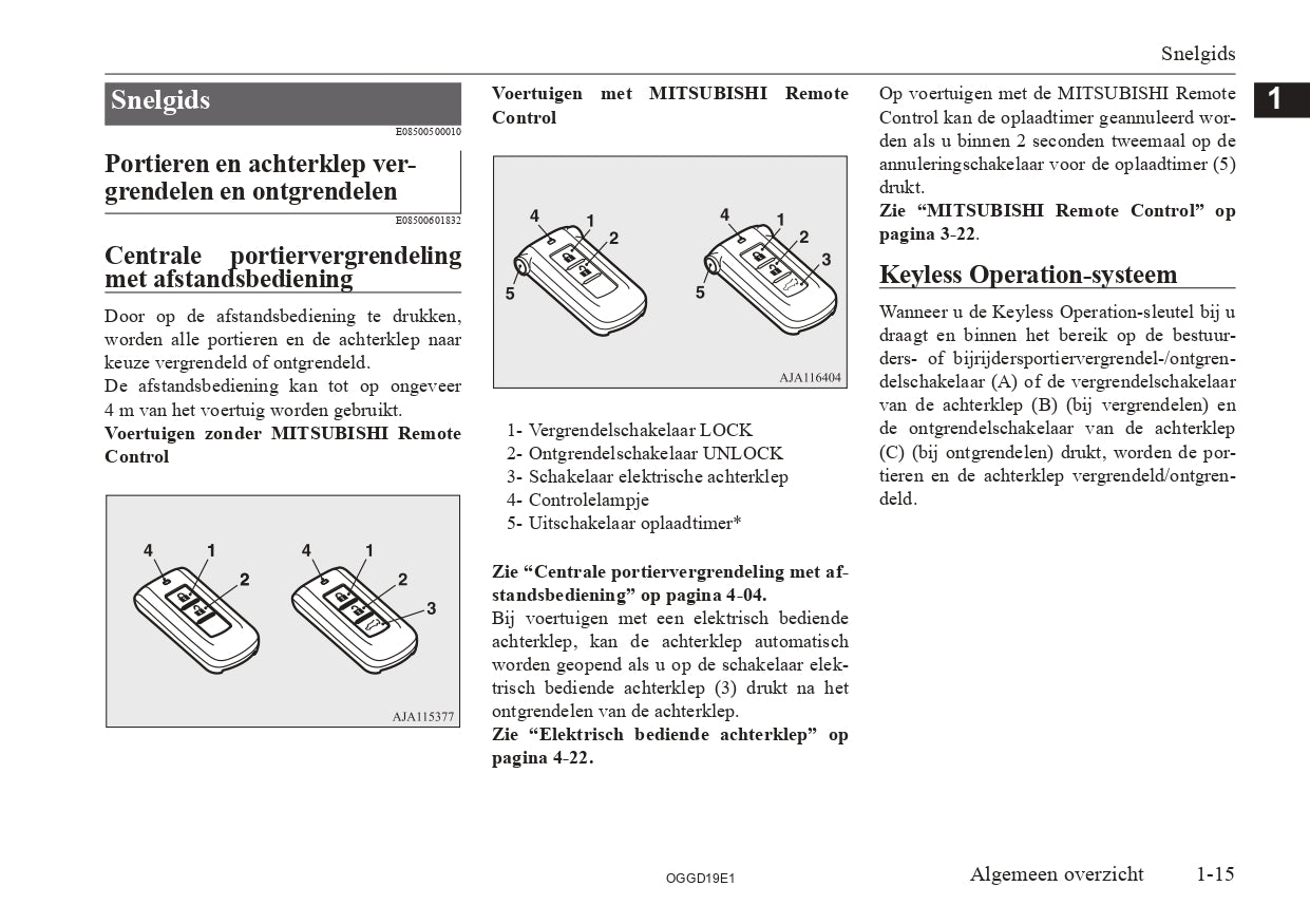 2018 Mitsubishi Outlander PHEV Owner's Manual | Dutch