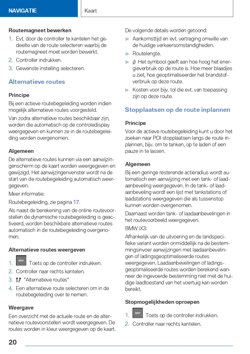 2021-2023 BMW iX3 Infotainment Manual | Dutch