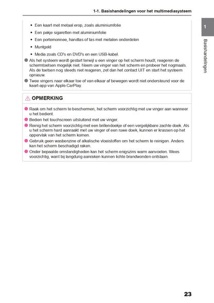 2023-2024 Toyota C-HR Hybrid Infotainment Manual | Dutch