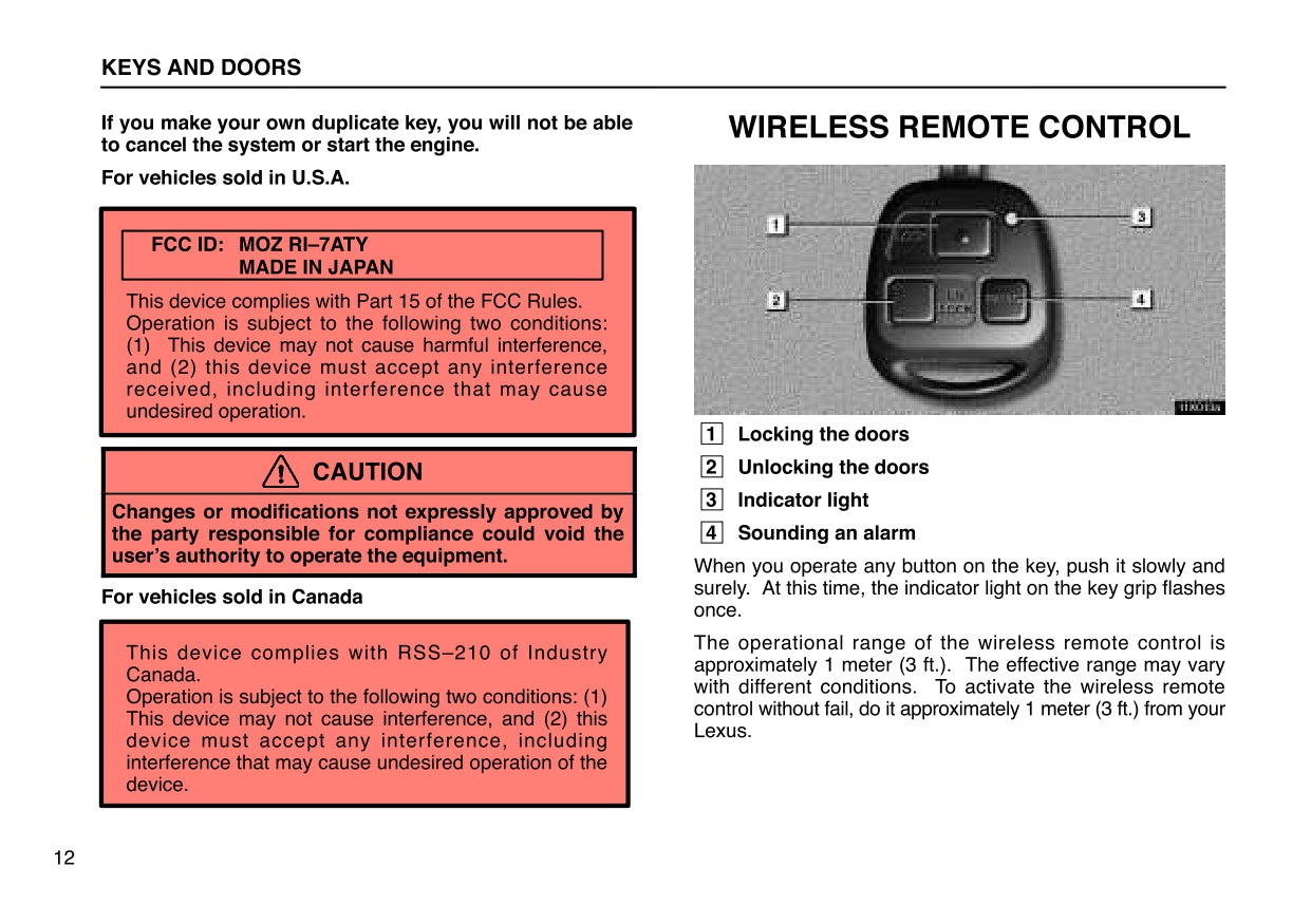 2001 Lexus LX 470 Owner's Manual | English