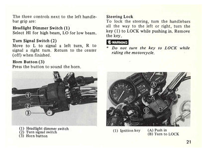 1982 Honda Nighthawk 650 Bedienungsanleitung | Englisch