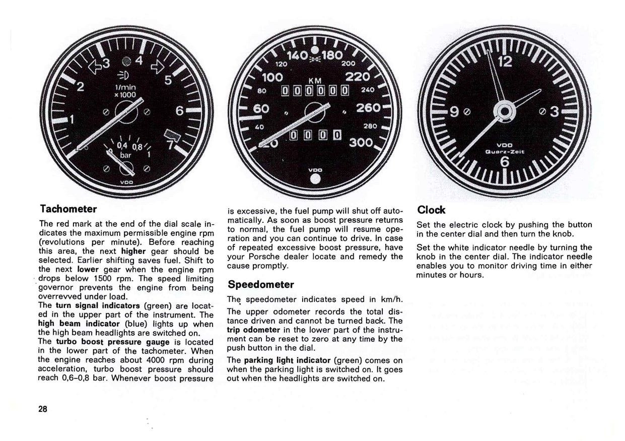 1983 Porsche 911 Turbo Manuel du propriétaire | Anglais