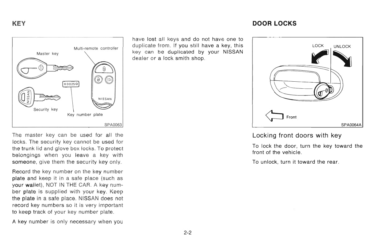 1996 Nissan 240SX Owner's Manual | English