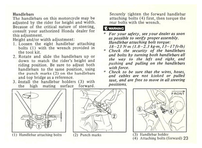 1982 Honda Nighthawk 650 Owner's Manual | English