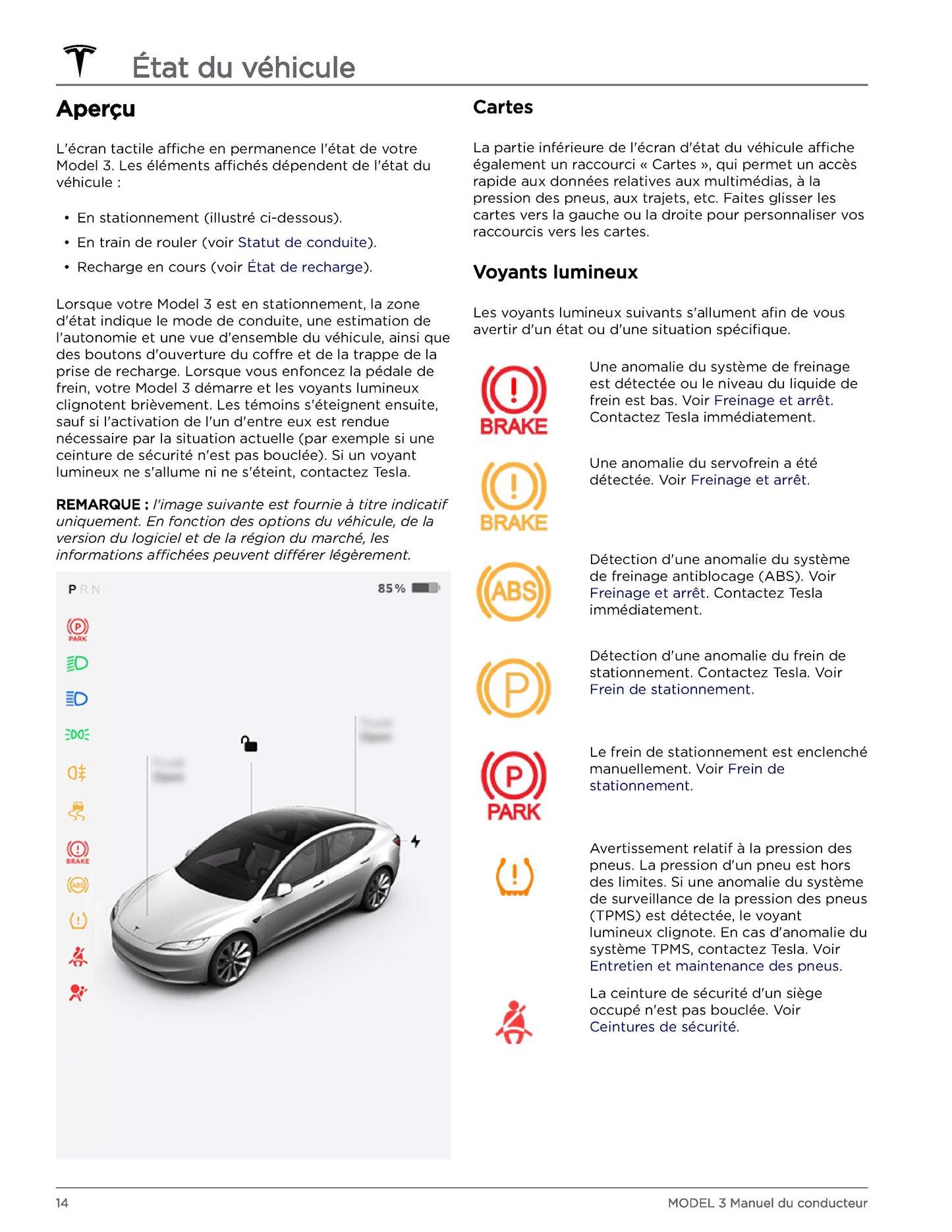 2023-2024 Tesla Model 3 Owner's Manual | French