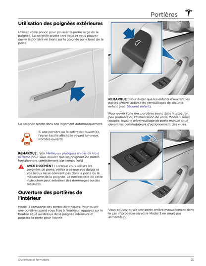 2023-2024 Tesla Model 3 Owner's Manual | French