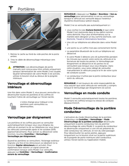 2023-2024 Tesla Model 3 Manuel du propriétaire | Français