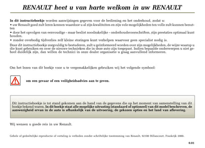 2000-2001 Renault Scénic Gebruikershandleiding | Nederlands