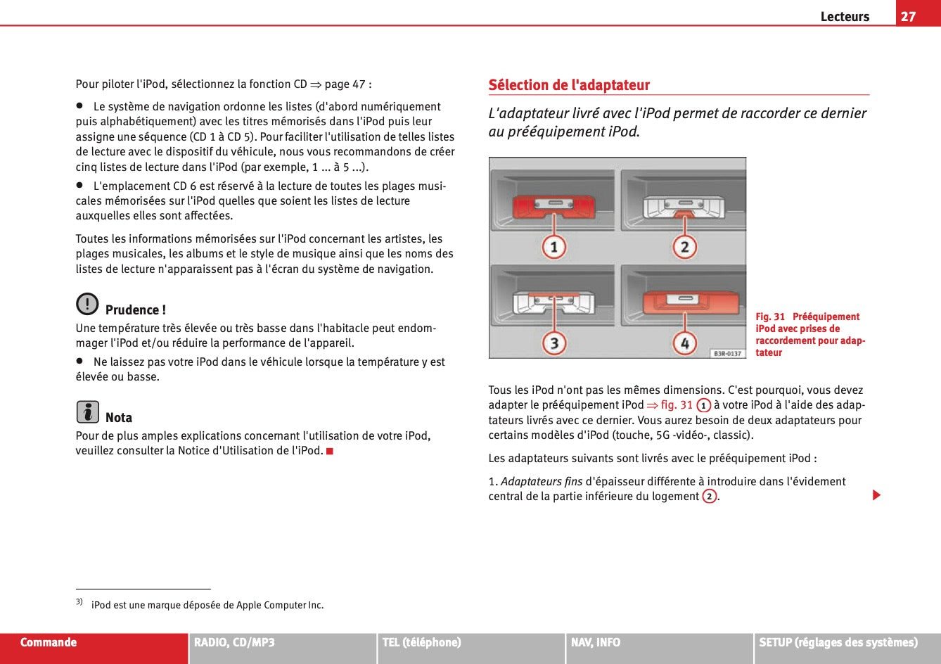 Seat Media System 1.0 Guide d'instructions