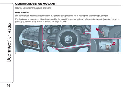 Fiat 500X Uconnect Radio 5.0 Guide d'utilisation 2018 - 2019