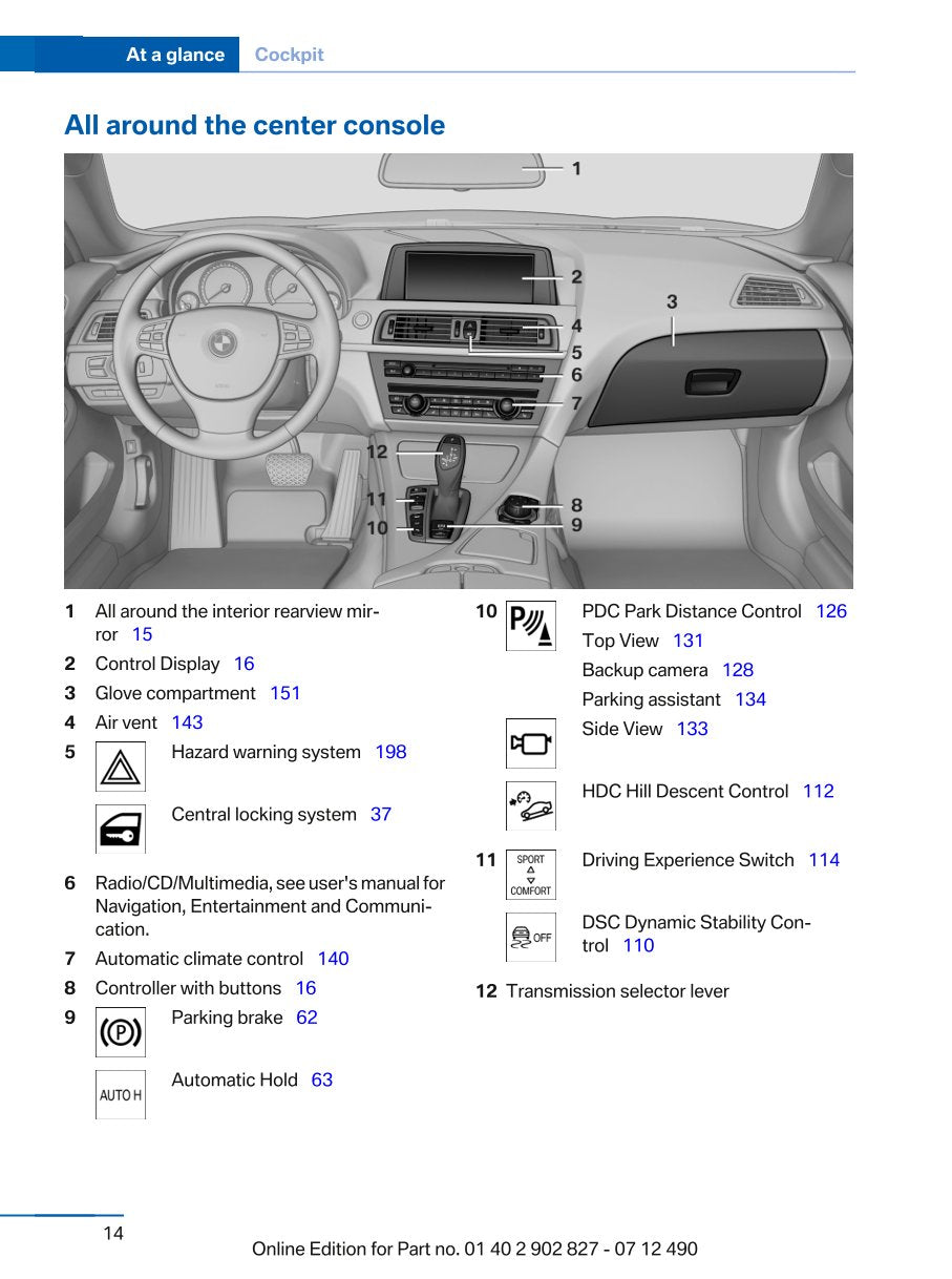 2013 BMW 6 Series Gran Coupé Owner's Manual | English