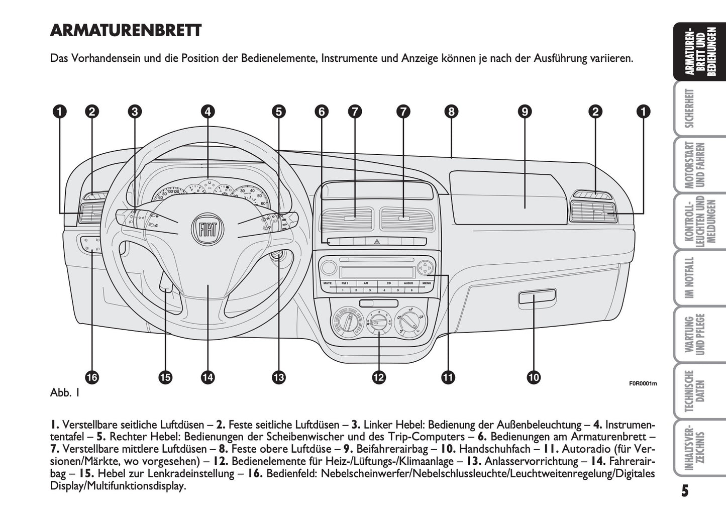 2013-2014 Fiat Linea Bedienungsanleitung | Deutsch