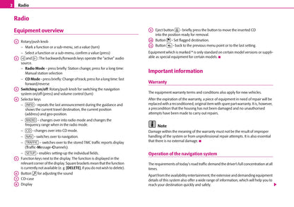 Skoda Radio Navigation System Cruise Owner's Manual 2008