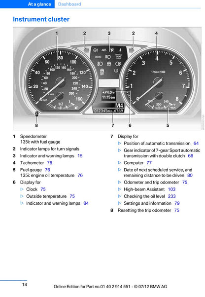 2010-2013 BMW 1-serie Manuel du propriétaire | Anglais