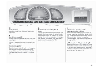 1999-2002 Opel Vectra Gebruikershandleiding | Nederlands