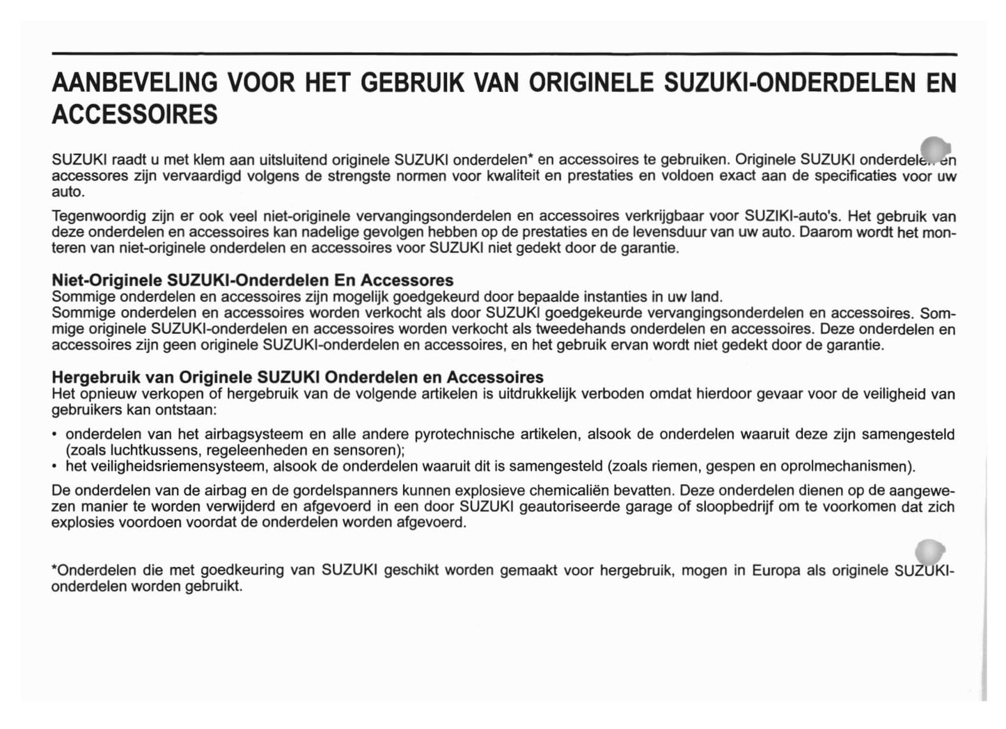 2005-2006 Suzuki Swift Bedienungsanleitung | Niederländisch