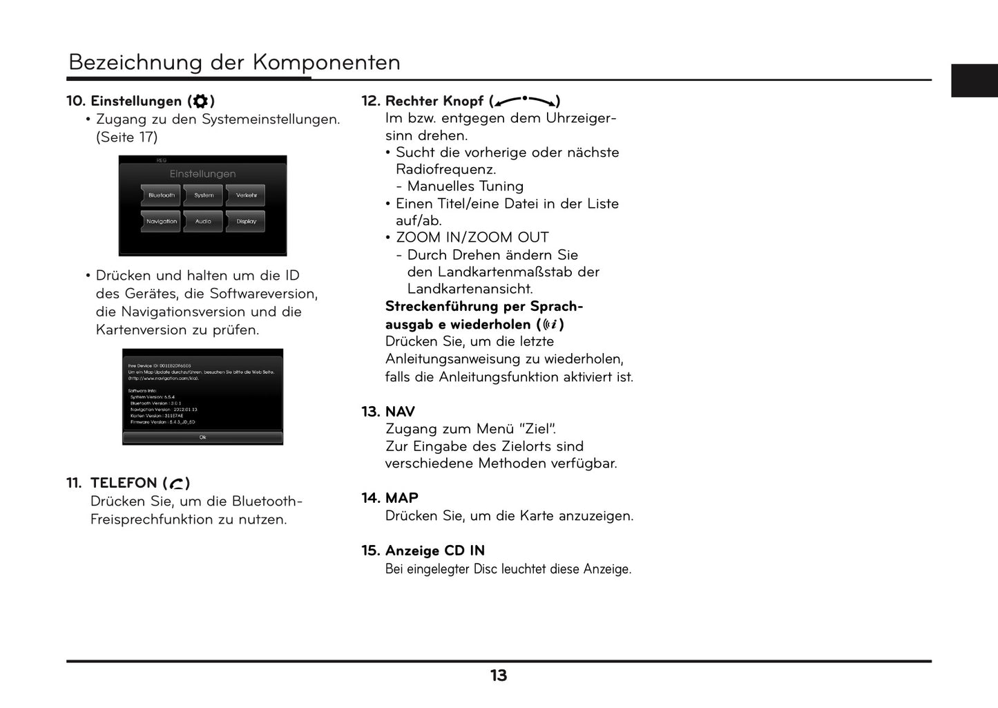 Kia Ceed Navigationssystem Bedienungsanleitung 2012 - 2015