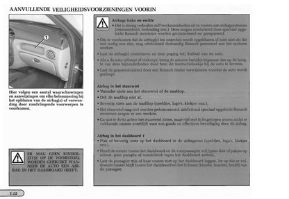 1998-1999 Renault Mégane Coupé Bedienungsanleitung | Niederländisch