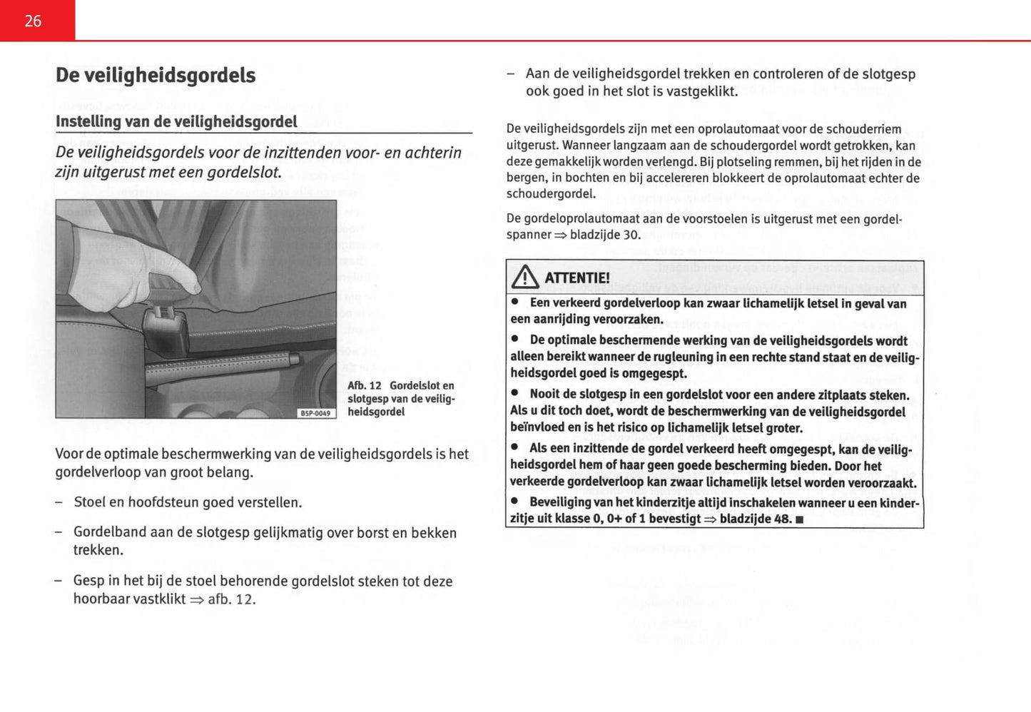 2004-2009 Seat Altea Owner's Manual | Dutch